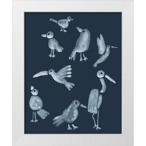Flock II White Modern Wood Framed Art Print by Longley, Alicia