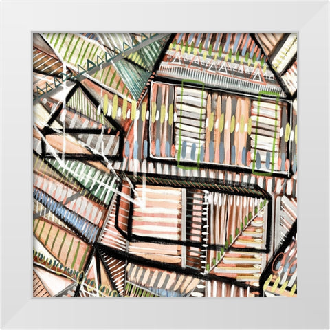 Construct II White Modern Wood Framed Art Print by Galapon, Nikki