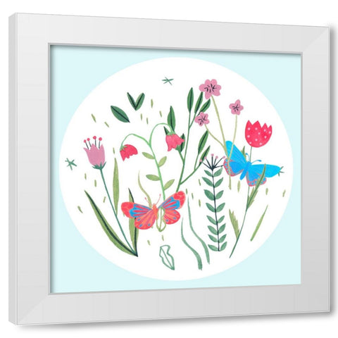 Butterfly Season I White Modern Wood Framed Art Print by Wang, Melissa