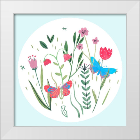 Butterfly Season I White Modern Wood Framed Art Print by Wang, Melissa