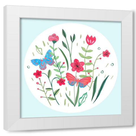 Butterfly Season II White Modern Wood Framed Art Print by Wang, Melissa