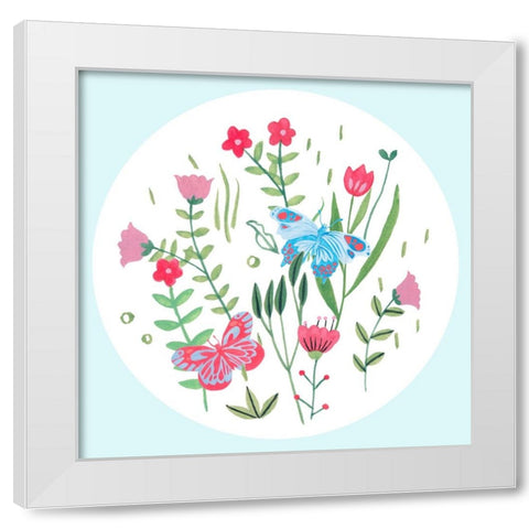 Butterfly Season III White Modern Wood Framed Art Print by Wang, Melissa