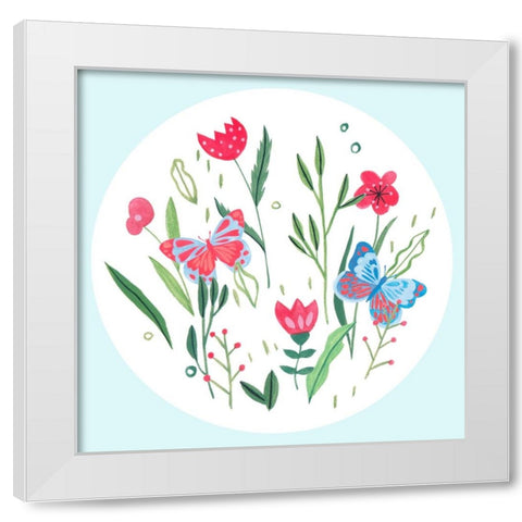 Butterfly Season IV White Modern Wood Framed Art Print by Wang, Melissa