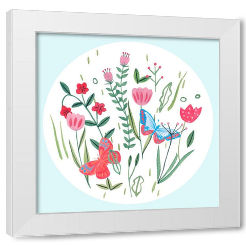 Butterfly Season VI White Modern Wood Framed Art Print by Wang, Melissa