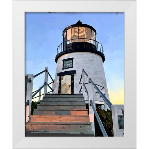 Maine Lighthouses I White Modern Wood Framed Art Print by Kalina, Emily