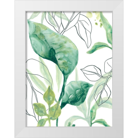 Tropical Palm Chorus I White Modern Wood Framed Art Print by Vess, June Erica