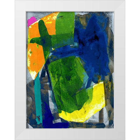 Brights Strokes I White Modern Wood Framed Art Print by Cartissi