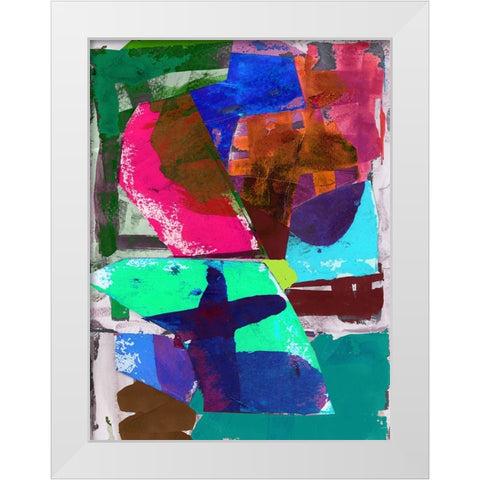 Brights Strokes III White Modern Wood Framed Art Print by Cartissi