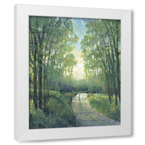 Golden Light Pathways II White Modern Wood Framed Art Print by OToole, Tim