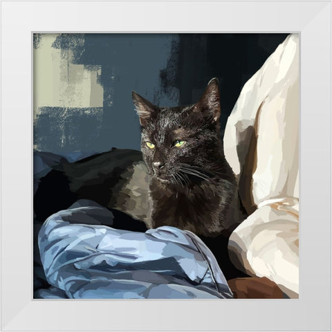 Sunning Kitties III White Modern Wood Framed Art Print by Kalina, Emily
