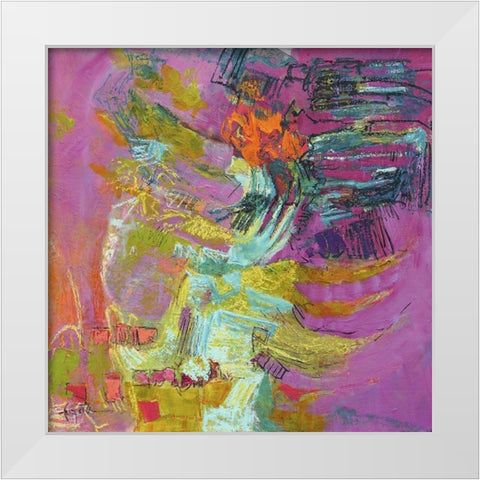 Among the Green Pastures V White Modern Wood Framed Art Print by Fagan, Dorothy