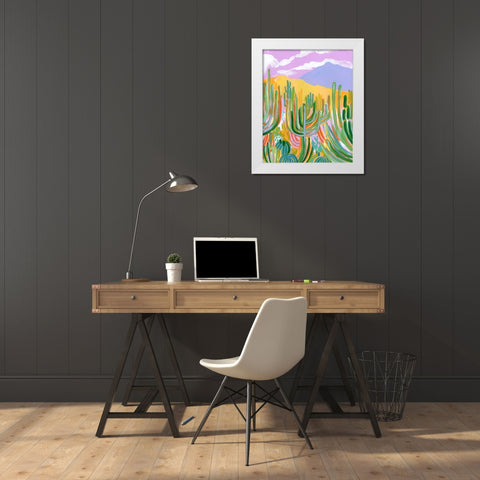Lavender Desert I White Modern Wood Framed Art Print by Marr, Laura