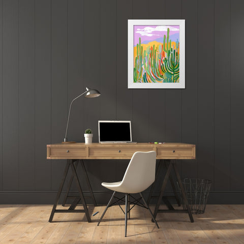 Lavender Desert II White Modern Wood Framed Art Print by Marr, Laura