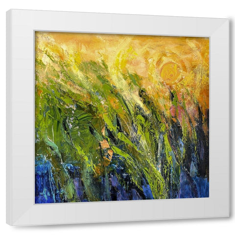 Marsh III Sunrise White Modern Wood Framed Art Print by Fagan, Dorothy