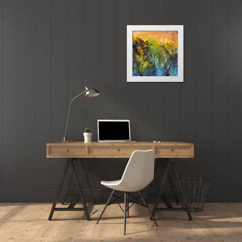 Marsh IV Sunset White Modern Wood Framed Art Print by Fagan, Dorothy