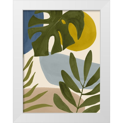 Tropica Tumble I White Modern Wood Framed Art Print by Barnes, Victoria