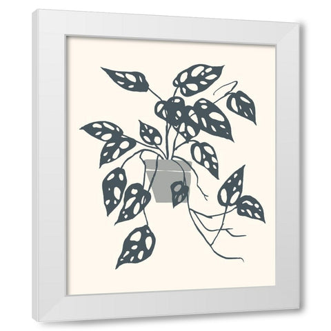 Growing Leaves I White Modern Wood Framed Art Print by Wang, Melissa
