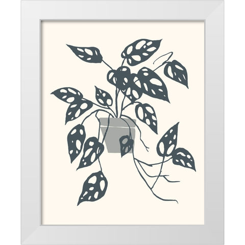 Growing Leaves I White Modern Wood Framed Art Print by Wang, Melissa