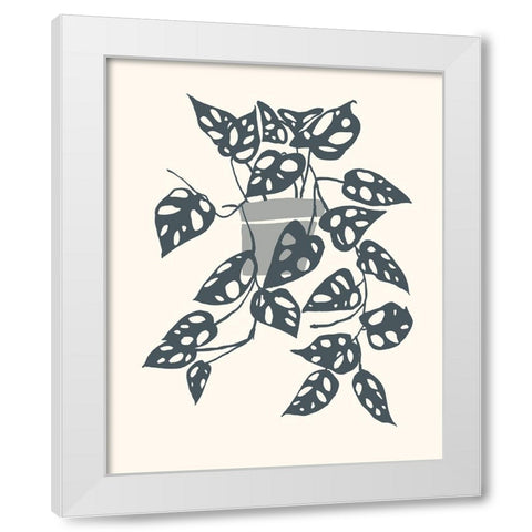 Growing Leaves II White Modern Wood Framed Art Print by Wang, Melissa