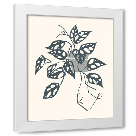 Growing Leaves III White Modern Wood Framed Art Print by Wang, Melissa