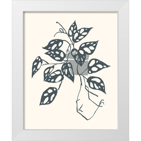 Growing Leaves III White Modern Wood Framed Art Print by Wang, Melissa
