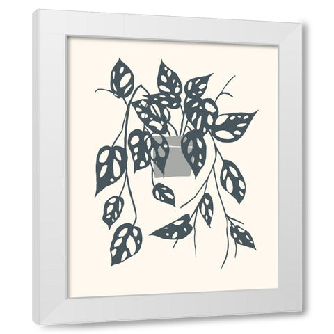 Growing Leaves V White Modern Wood Framed Art Print by Wang, Melissa