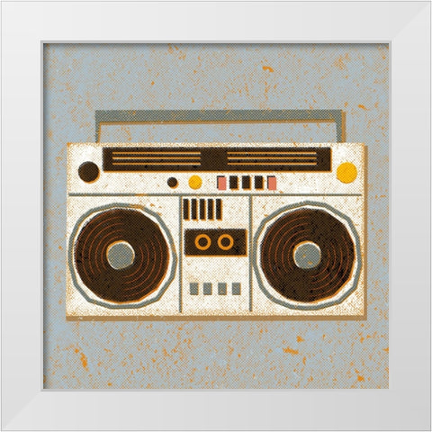 Bygone Beats III White Modern Wood Framed Art Print by Barnes, Victoria