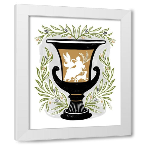 Greek Vases I White Modern Wood Framed Art Print by Marr, Laura