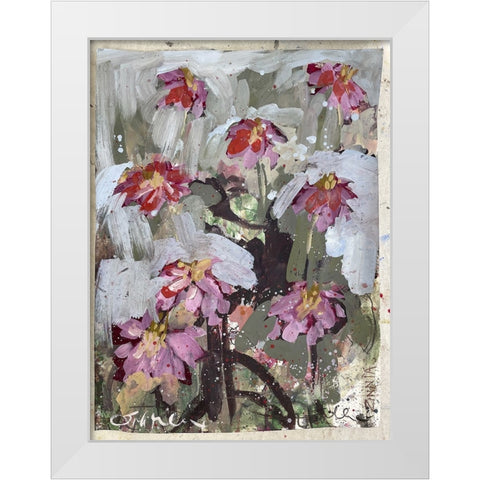 Zinnia I White Modern Wood Framed Art Print by Ferrell, Erin McGee