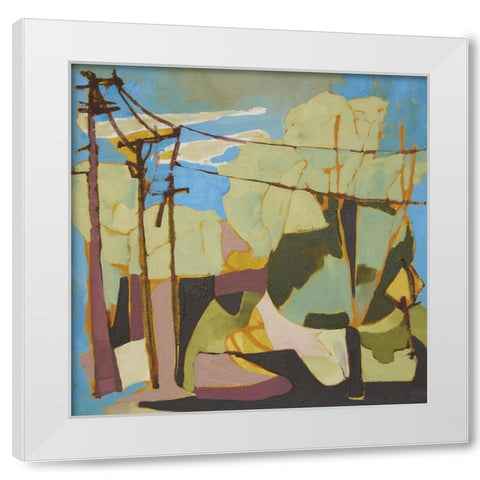 Wires II White Modern Wood Framed Art Print by Ferrell, Erin McGee