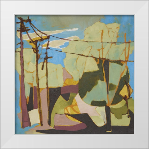 Wires II White Modern Wood Framed Art Print by Ferrell, Erin McGee