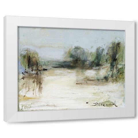 Wintery Horizon III White Modern Wood Framed Art Print by Ferrell, Erin McGee