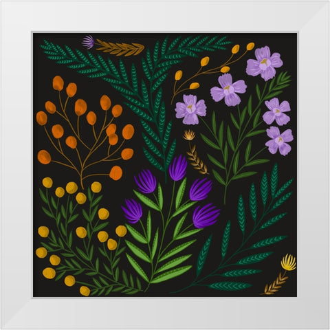 Botanical Play I White Modern Wood Framed Art Print by Moore, Regina