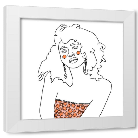 Patterned Dress I White Modern Wood Framed Art Print by Moore, Regina