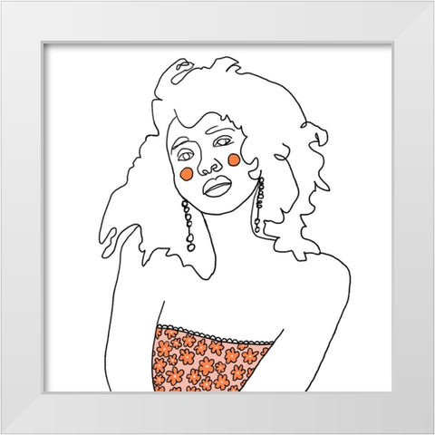 Patterned Dress I White Modern Wood Framed Art Print by Moore, Regina
