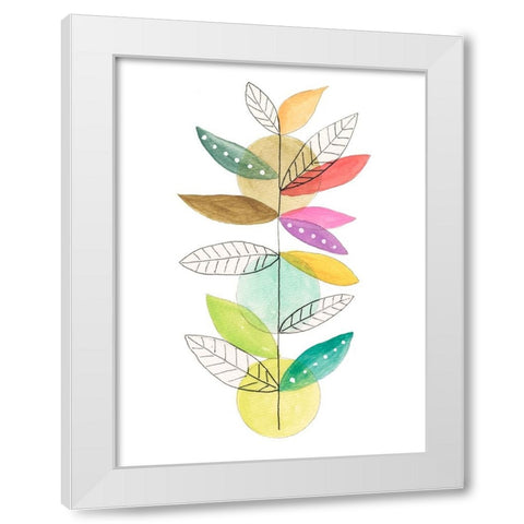 Moon Rising Leaves I White Modern Wood Framed Art Print by Legner, Gayle Martin
