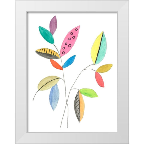 Color Pop Leaves III White Modern Wood Framed Art Print by Legner, Gayle Martin