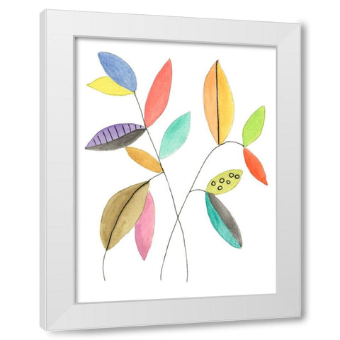 Color Pop Leaves IV White Modern Wood Framed Art Print by Legner, Gayle Martin