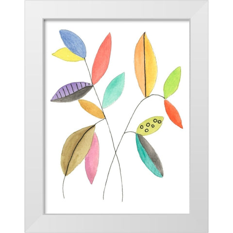 Color Pop Leaves IV White Modern Wood Framed Art Print by Legner, Gayle Martin