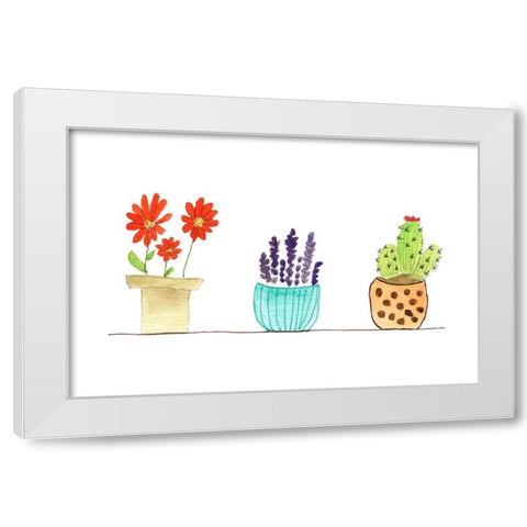 Botanical Lineup I White Modern Wood Framed Art Print by Legner, Gayle Martin