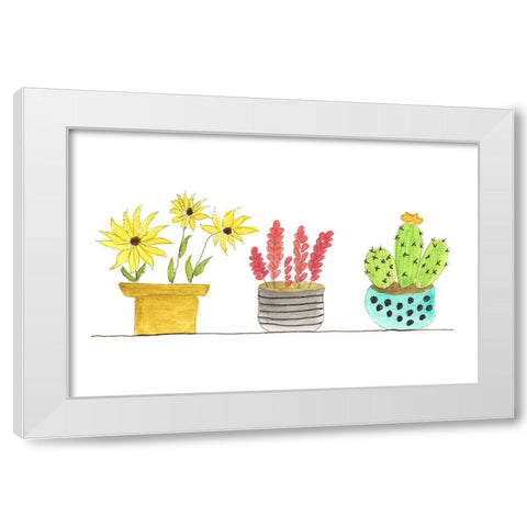 Botanical Lineup II White Modern Wood Framed Art Print by Legner, Gayle Martin