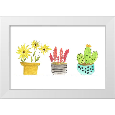Botanical Lineup II White Modern Wood Framed Art Print by Legner, Gayle Martin