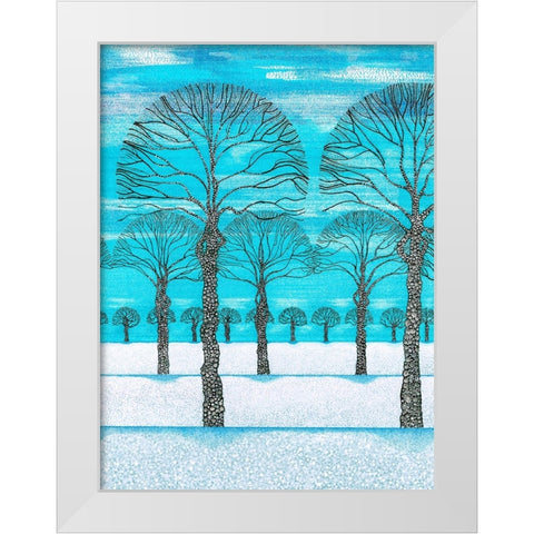 Woodland Season Winter White Modern Wood Framed Art Print by Dignan, Lawrie