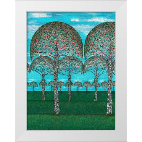 Woodland Season Spring White Modern Wood Framed Art Print by Dignan, Lawrie