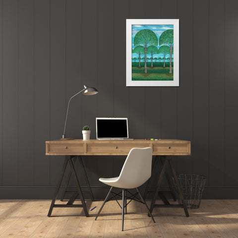 Woodland Season Summer White Modern Wood Framed Art Print by Dignan, Lawrie
