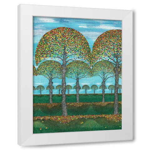 Woodland Season Fall White Modern Wood Framed Art Print by Dignan, Lawrie