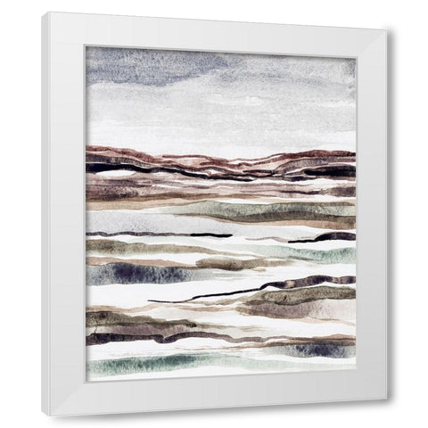 Muted Earth Layers II White Modern Wood Framed Art Print by Galapon, Nikki