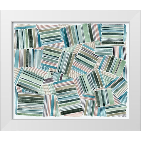 Quilted Pattern II White Modern Wood Framed Art Print by Galapon, Nikki