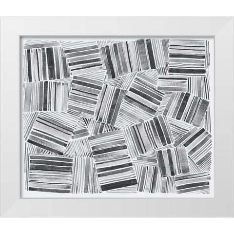 Quilted Pattern III White Modern Wood Framed Art Print by Galapon, Nikki