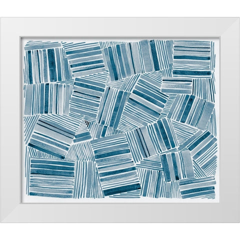 Quilted Pattern V White Modern Wood Framed Art Print by Galapon, Nikki